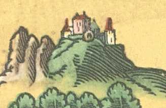 Weissenstain (Weißenstein) in der Karte von Apian