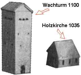 Holzkirche und Wachturm